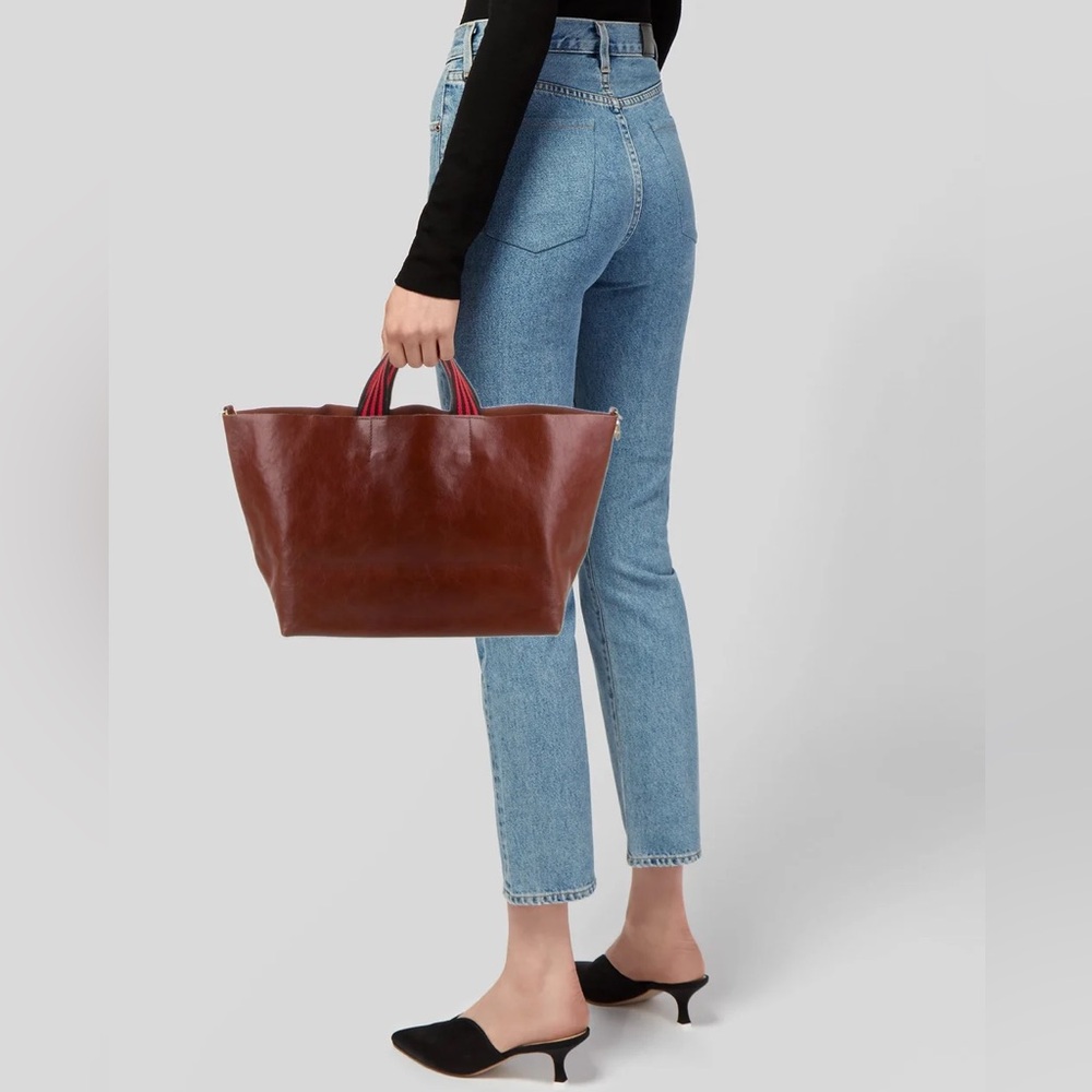 Clare V Brown Leather Tote Bag New - Picture 2 of 6